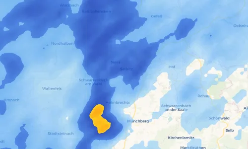 Regenradar Vorschaubild - Aktuelle Niederschläge in Weidesgrün und Umgebung