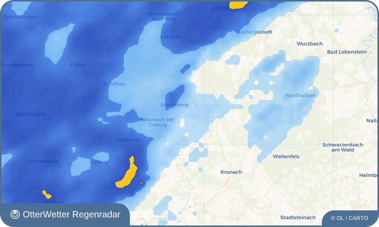 Wetter-Widget-Vorschau mit Vorhersagedaten für Weidhausen