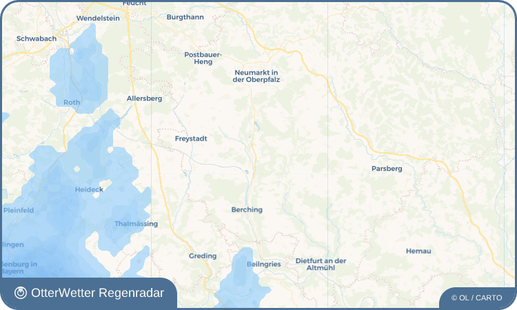Widget-Vorschau für Weihersdorf Wetter-Widget-Vorschau mit Vorhersagedaten für Weihersdorf