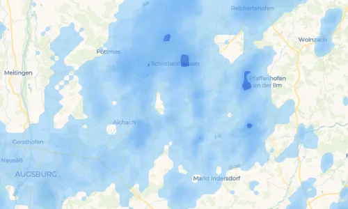 Regenradar-Vorschau: aktuelle Niederschläge in Weilach und Umgebung