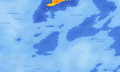 Regenradar Vorschaubild - Aktuelle Niederschläge in Weiler im Allgäu und Umgebung