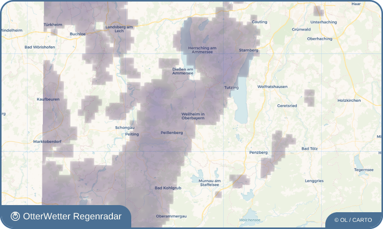 OtterWetter Regenradar-Widget Weilheim in Oberbayern