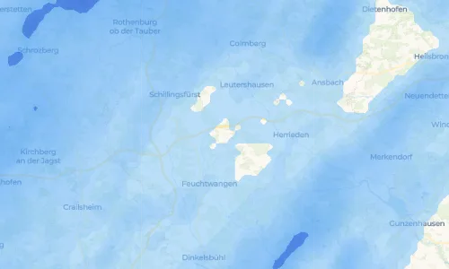 Regenradar Vorschaubild - Aktuelle Niederschläge in Weinberg und Umgebung