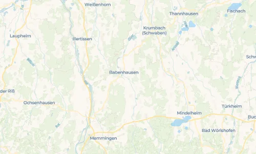Regenradar Weinried: aktuelle Niederschläge in Weinried und Umgebung, Stand 18. Oktober 2026 um 23:45 Uhr