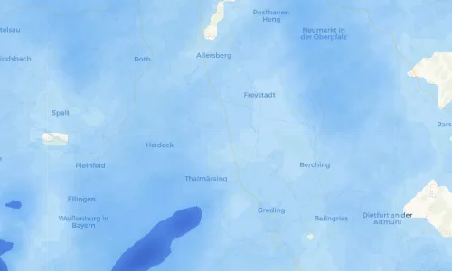 Regenradar Vorschaubild - Aktuelle Niederschläge in Weinsfeld und Umgebung