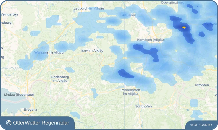 Wetter-Widget-Vorschau mit Vorhersagedaten für Weitnau