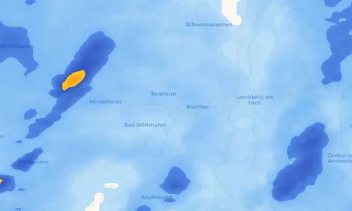 Regenradar Vorschaubild - Aktuelle Niederschläge in Wiedergeltingen und Umgebung