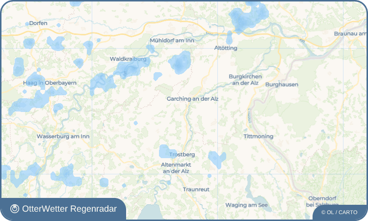 Wetter-Widget-Vorschau mit Vorhersagedaten für Wiesmühl an der Alz
