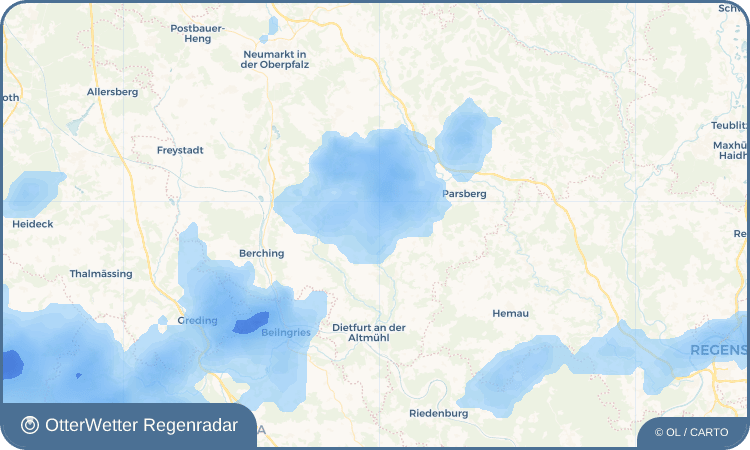 Widget-Vorschau für Wissing Wetter-Widget-Vorschau mit Vorhersagedaten für Wissing