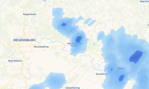 Regenradar Vorschaubild - Aktuelle Niederschläge in Wörth an der Donau und Umgebung