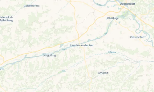 Regenradar Zulling: aktuelle Niederschläge in Zulling und Umgebung, Stand 19. Oktober 2026 um 1:05 Uhr