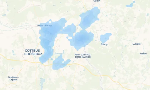 Regenradar Vorschaubild - Aktuelle Niederschläge in Bohrau - Bórow und Umgebung
