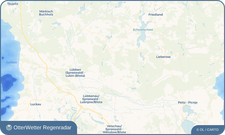 OtterWetter Regenradar-Widget Caminchen - Kamjeńki