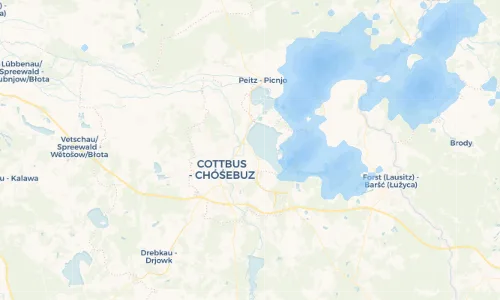 Regenradar Vorschaubild - Aktuelle Niederschläge in Cottbus - Chóśebuz und Umgebung