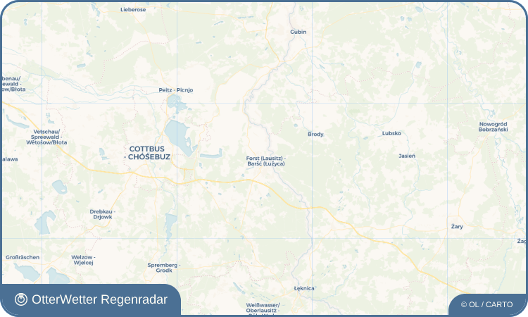OtterWetter Regenradar-Widget Forst (Lausitz) - Baršć (Łužyca)