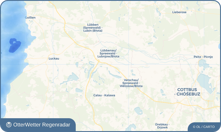 OtterWetter Regenradar-Widget Groß Lübbenau - Lubń