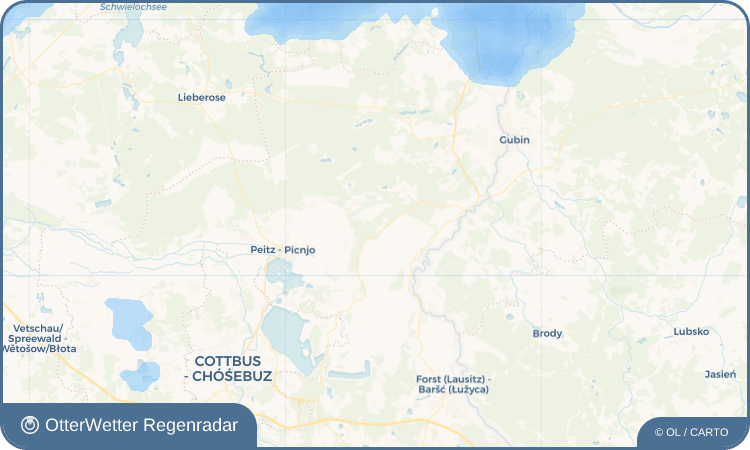 OtterWetter Regenradar-Widget Jänschwalde-Ost - Janšojce Pódzajtšo