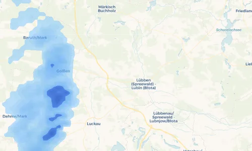 Regenradar Vorschaubild - Aktuelle Niederschläge in Klein Lubolz - Małe Lubolce und Umgebung