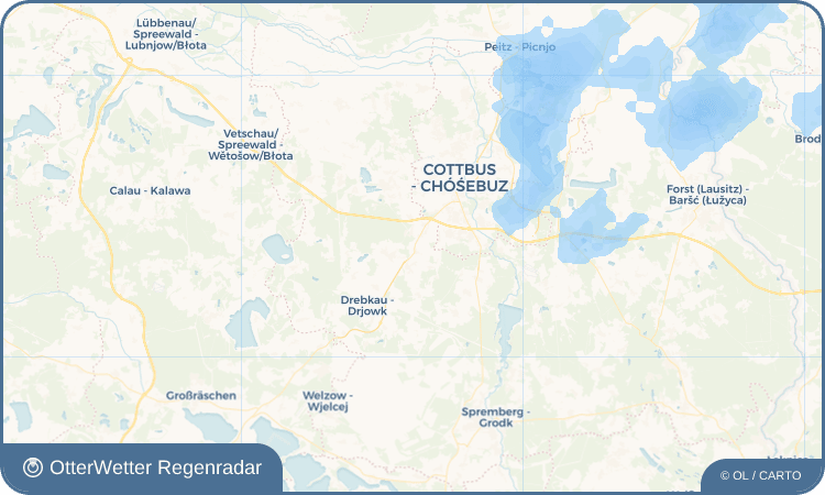 OtterWetter Regenradar-Widget Klein Oßnig - Wóseńck