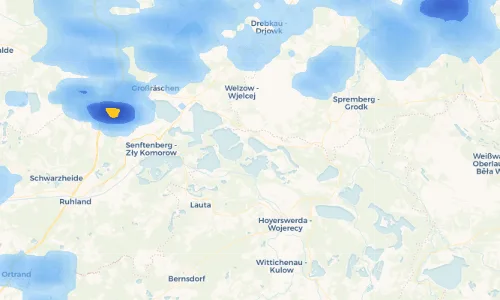 Regenradar Vorschaubild - Aktuelle Niederschläge in Klein Partwitz - Bjezdowy und Umgebung