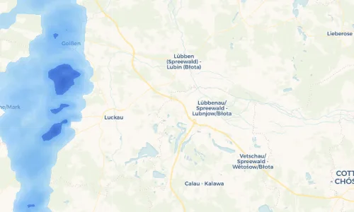 Regenradar Vorschaubild - Aktuelle Niederschläge in Klein Radden - Radyńc und Umgebung