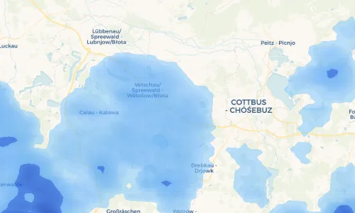 Regenradar Vorschaubild - Aktuelle Niederschläge in Krieschow - Kśišow und Umgebung