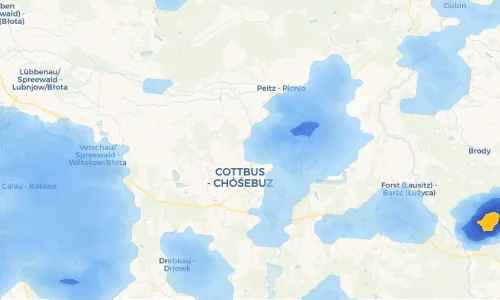 Regenradar Vorschaubild - Aktuelle Niederschläge in Saspow - Zaspy und Umgebung