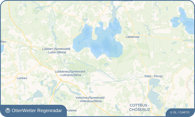 OtterWetter Regenradar-Widget Straupitz (Spreewald)/Tšupc (Błota)