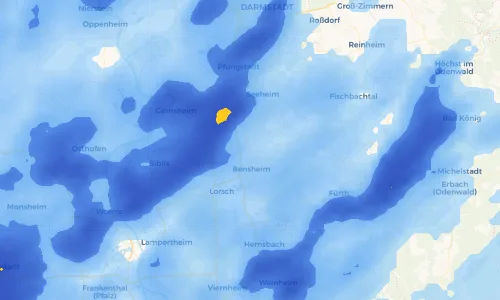 Regenradar Vorschaubild - Aktuelle Niederschläge in Auerbach und Umgebung