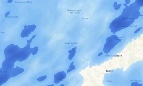 Regenradar Vorschaubild - Aktuelle Niederschläge in Bad Hersfeld und Umgebung