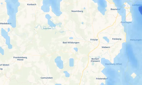 Regenradar Vorschaubild - Aktuelle Niederschläge in Bad Wildungen und Umgebung