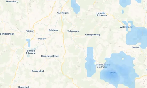 Regenradar Vorschaubild - Aktuelle Niederschläge in Beiseförth und Umgebung