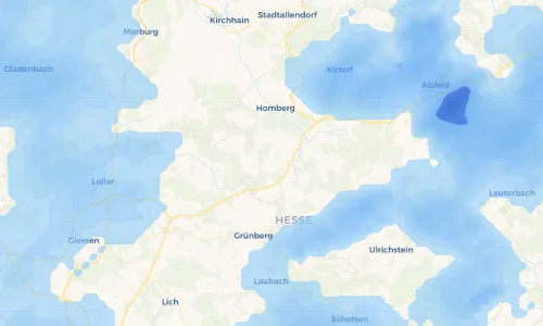 Regenradar Vorschaubild - Aktuelle Niederschläge in Bernsfeld und Umgebung