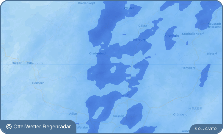 Widget-Vorschau für Damm Wetter-Widget-Vorschau mit Vorhersagedaten für Damm