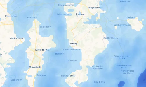 Regenradar Vorschaubild - Aktuelle Niederschläge in Dieburg und Umgebung