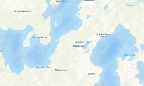 Regenradar Vorschaubild - Aktuelle Niederschläge in Dodenau und Umgebung