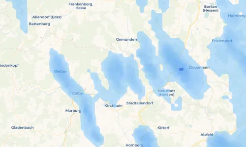 Regenradar Vorschaubild - Aktuelle Niederschläge in Ernsthausen und Umgebung