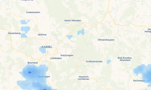 Regenradar-Vorschau: aktuelle Niederschläge in Escherode und Umgebung