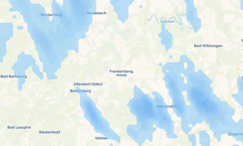 Regenradar Vorschaubild - Aktuelle Niederschläge in Frankenberg (Eder) und Umgebung