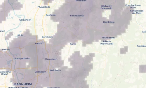 Regenradar Vorschaubild - Aktuelle Niederschläge in Fürth und Umgebung