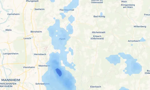 Regenradar Vorschaubild - Aktuelle Niederschläge in Gras-Ellenbach und Umgebung