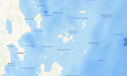Regenradar Vorschaubild - Aktuelle Niederschläge in Günsterode und Umgebung