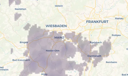 Regenradar Vorschaubild - Aktuelle Niederschläge in Gustavsburg und Umgebung