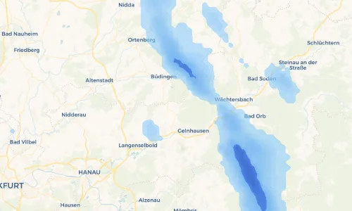 Regenradar Vorschaubild - Aktuelle Niederschläge in Hain-Gründau und Umgebung