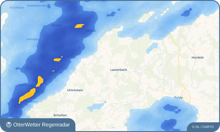 Widget-Vorschau für Heblos Wetter-Widget-Vorschau mit Vorhersagedaten für Heblos
