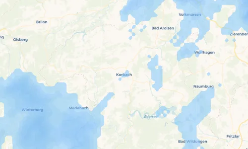 Regenradar Vorschaubild - Aktuelle Niederschläge in Korbach und Umgebung