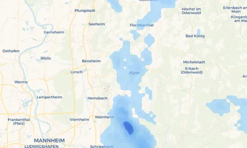 Regenradar Vorschaubild - Aktuelle Niederschläge in Lauten-Weschnitz und Umgebung