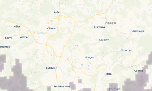 Regenradar Vorschaubild - Aktuelle Niederschläge in Lich und Umgebung