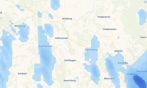Regenradar Vorschaubild - Aktuelle Niederschläge in Niederelsungen und Umgebung