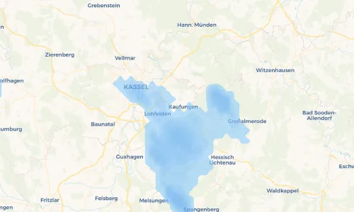Regenradar Vorschaubild - Aktuelle Niederschläge in Niederkaufungen und Umgebung